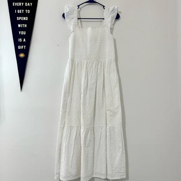 LOFT | Dresses | Womens Loft White Tiered Maxi Dress | Poshmark